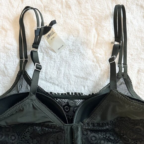NWT Aerie Dark Green Real Power Wireless Push Up Joy Convertible Lace Bra - 36C - Picture 5 of 7